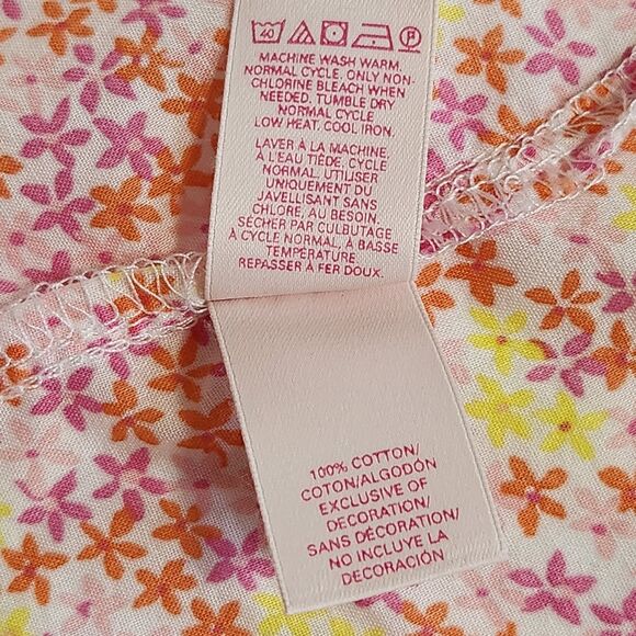 Victorias Secret Pajama Top Womens Large Button Down Pink Ditsy Floral Polka Dot - Picture 8 of 10